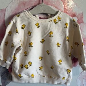 Kids' White Shirt with Yellow Cartoon Print
